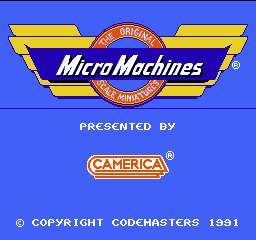 Micro Machines title screen for NES
